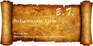 Bulyovszky Tina névjegykártya
